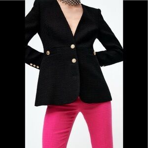 Zara Black Jacket with Gold Accents